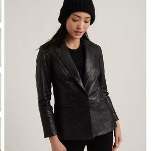 LUCKY BRAND GENUINE LEATHER BLAZER SM BLACK